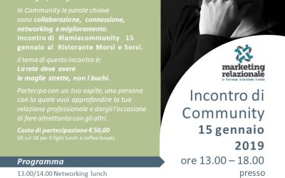 #lamiacommunity – 15 gennaio 2019